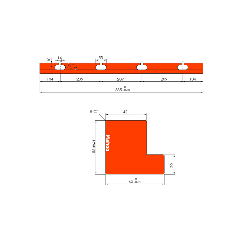 标准折弯模具-折弯上模-60x42数控下模座H55